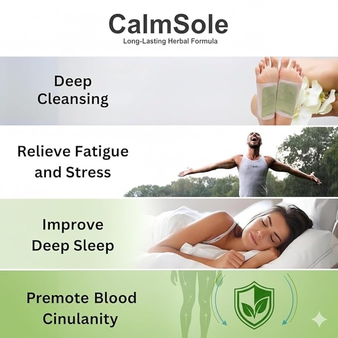 Deep Cleansing Foot Pads for Detox & Relaxation | Internal Toxin Removal, Pain Relief, Better Sleep & Circulation for Men & Women (Pack of 2) 20 Patches
