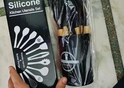 Silicone Cooking Utensils Set of 11pcs with Holder
