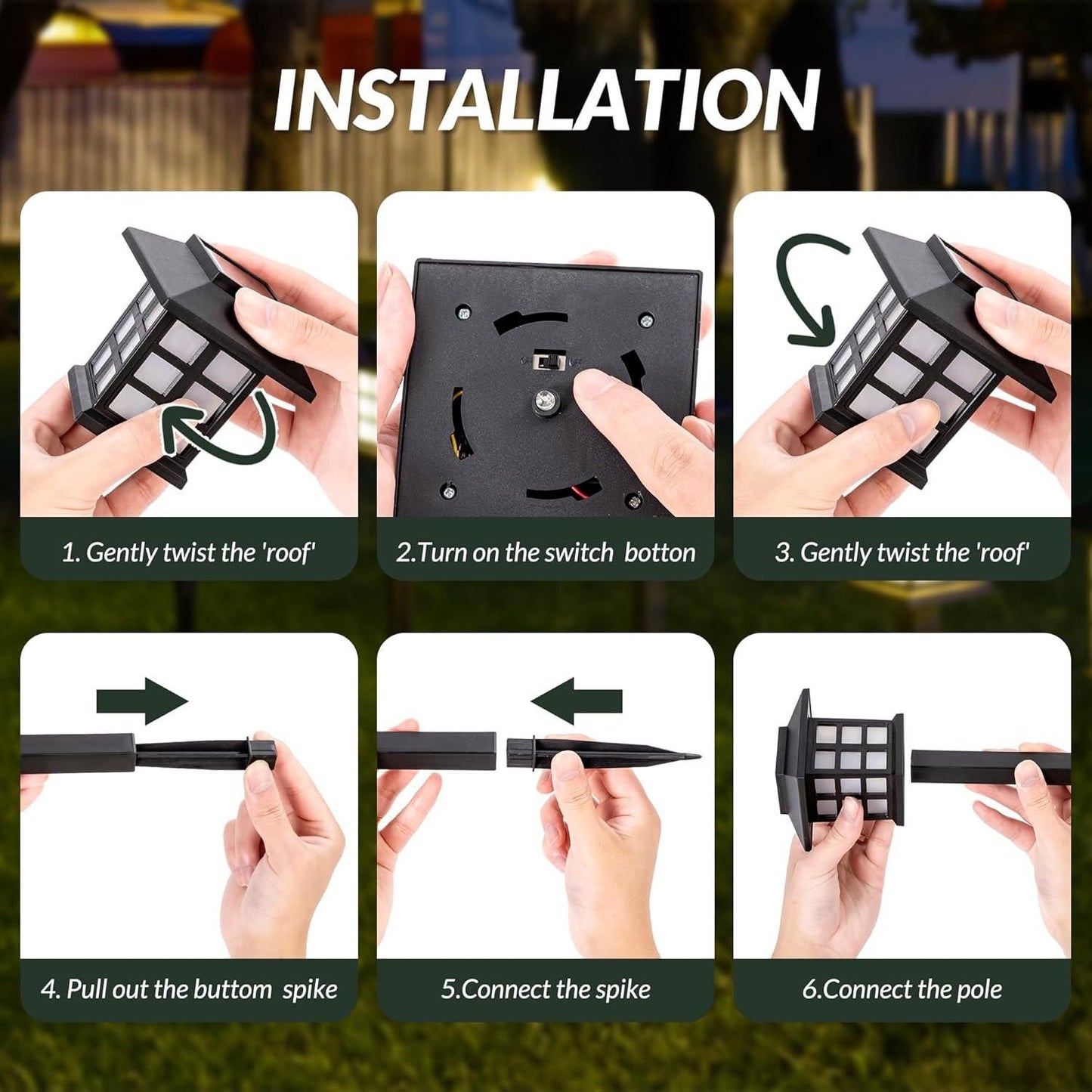 Solar Garden Yard Light (Pack of 6)