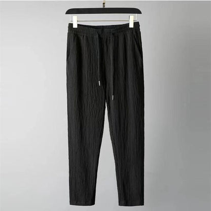 Men's Crinkled Co-Ord Set Black