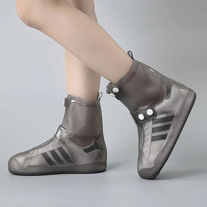Waterproof Rain Shoe Covers with Secure Button Closure
