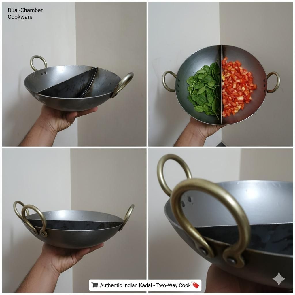 2 in 1 Partition Kadai Multifunctional Cooking Pot
