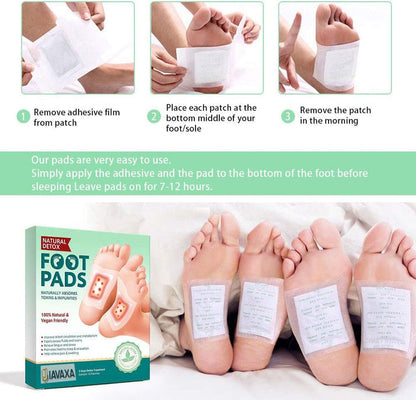 Deep Cleansing Foot Pads for Detox & Relaxation | Internal Toxin Removal, Pain Relief, Better Sleep & Circulation for Men & Women (Pack of 2) 20 Patches