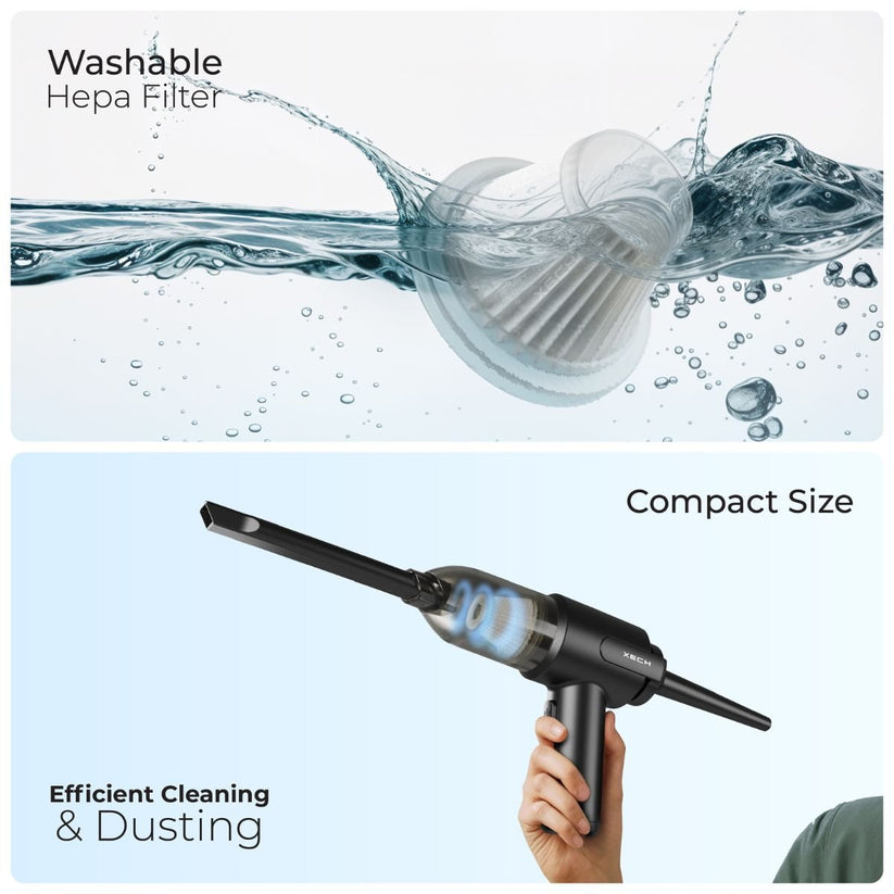 9000Pa Turbo Suction Cleaner | Cordless & Compact Design | Dual Function for Car, Home, office & More